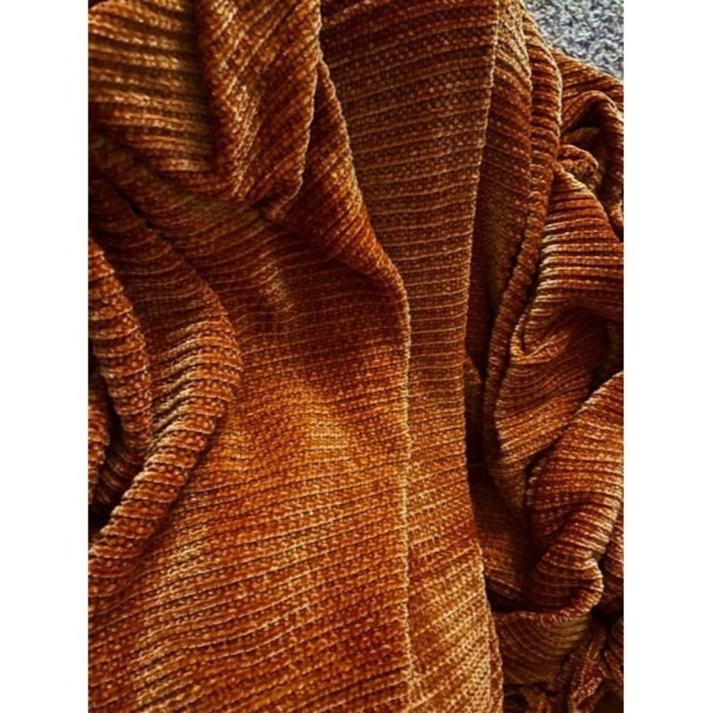 Farmhouse Rust Knit Throw Blanket for Couch Sofa Chair Bed Home Decoration